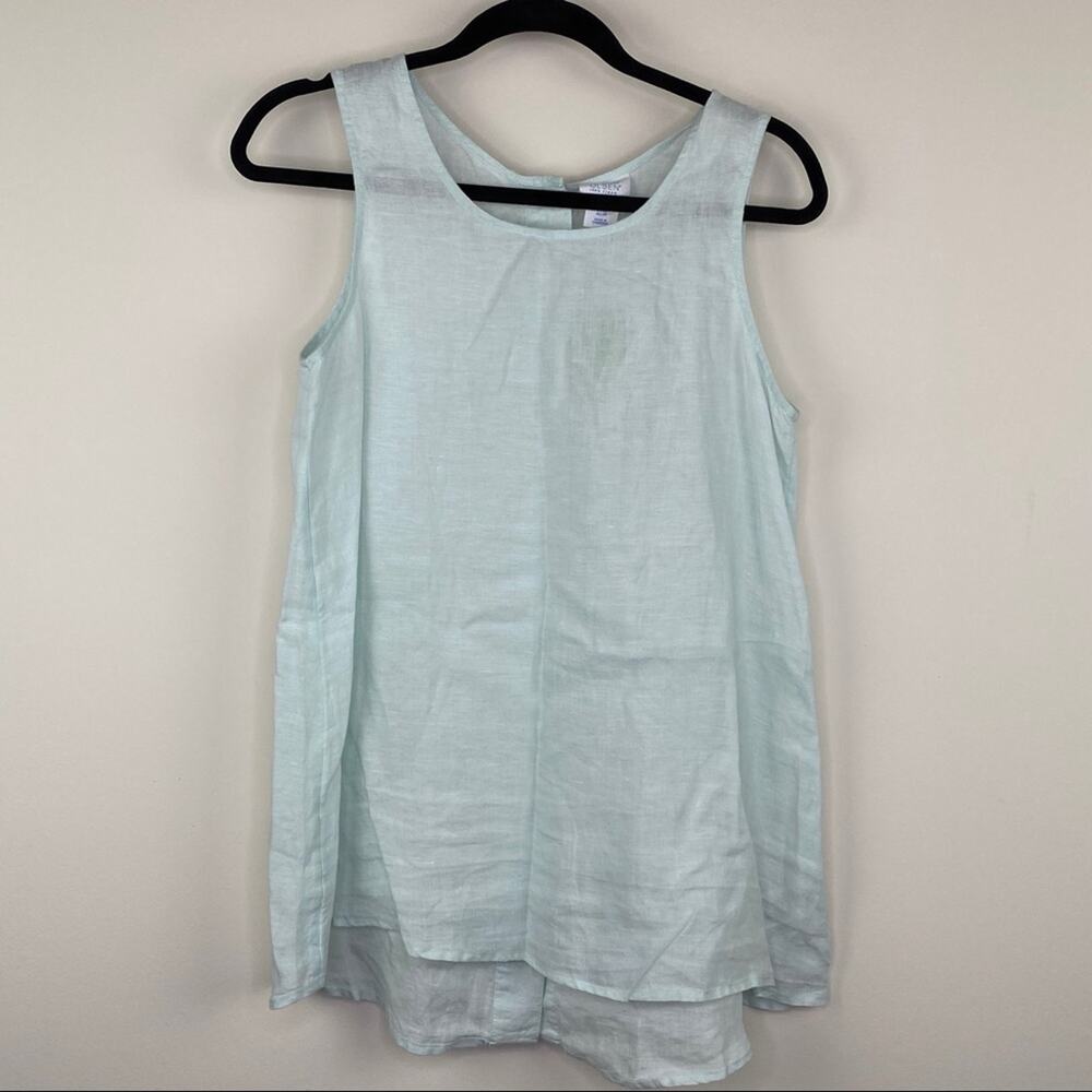 Sigrid Olsen Women's Sleeveless Tunic Blue‎ Size XS 100% Linen